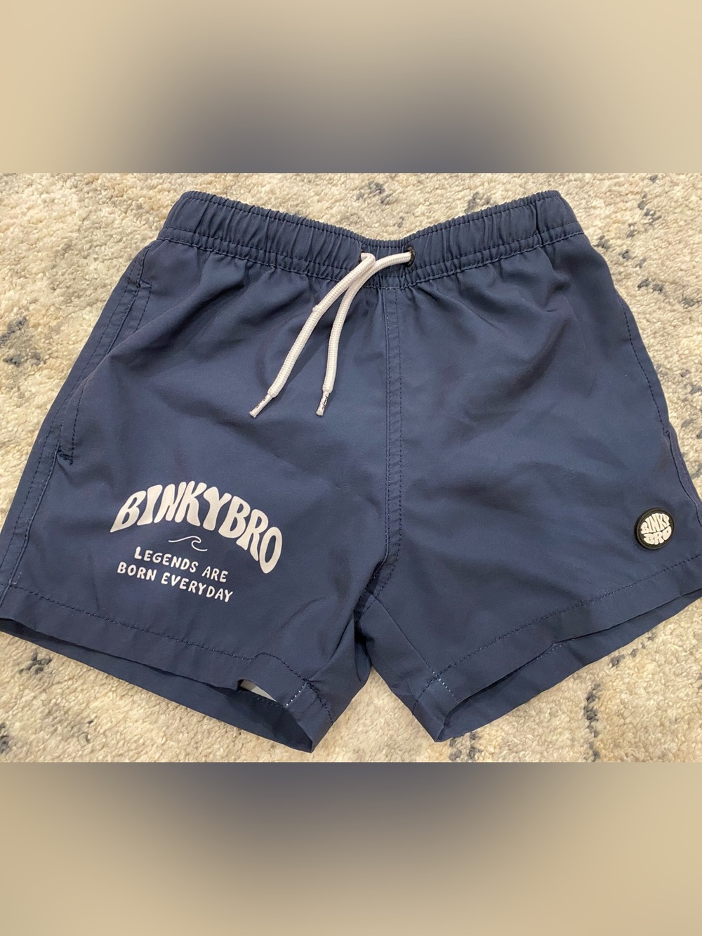 Binkybro Navy Kids Swim Shorts with Drawstring